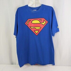 Vtg Superman Red Cape Six Flags Shirt DC Comics Superhero Men's Size XL